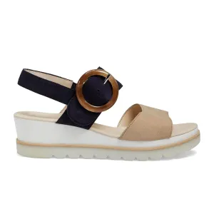 Comfy Beach Fit Gabor 645 Platform Wedge Sandal (Women) - Caramel/Atlantic