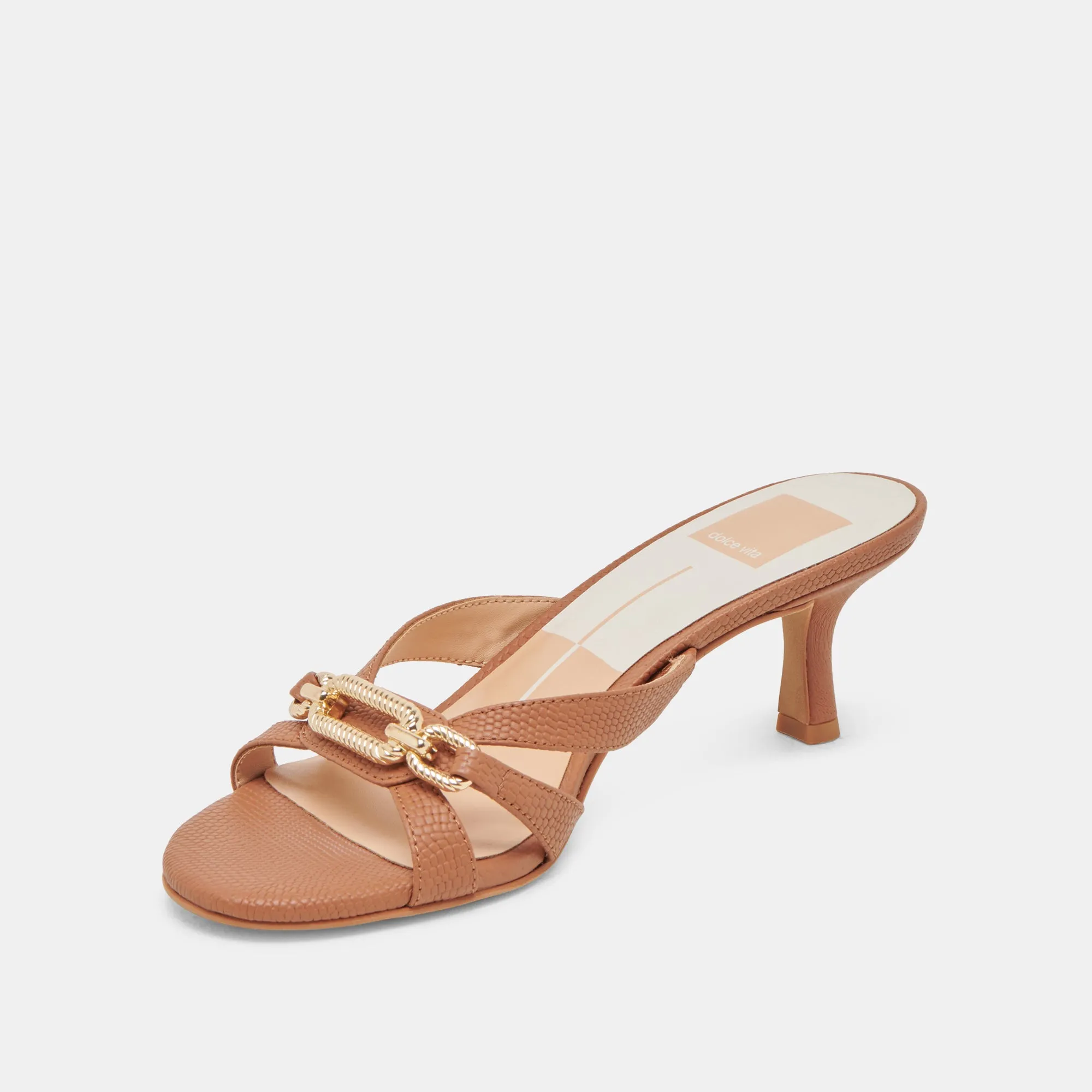 windy LERAH HEELS SADDLE EMBOSSED LEATHER