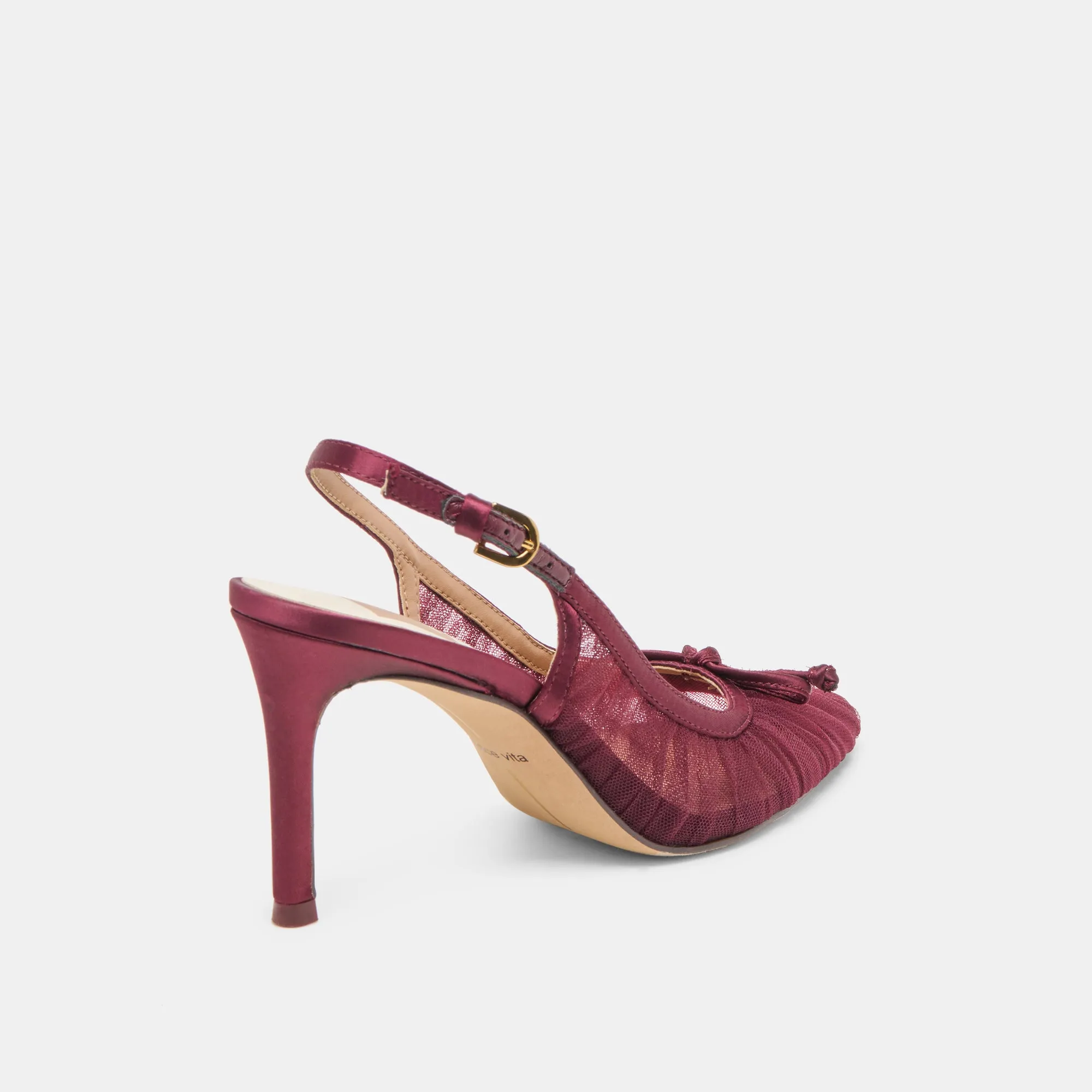 Low Profile Sole YELA HEELS CRANBERRY TULLE