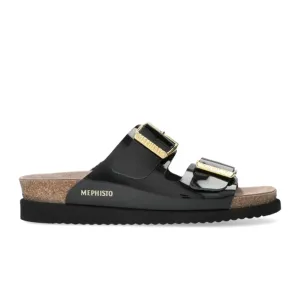 Foot Relaxation Mephisto Hester Slide Sandal (Women) - Black Vernis Fripe
