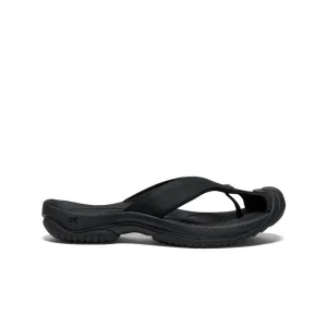 Breathable mesh Men's Waimea Leather Flip-Flop  |  Black/Black