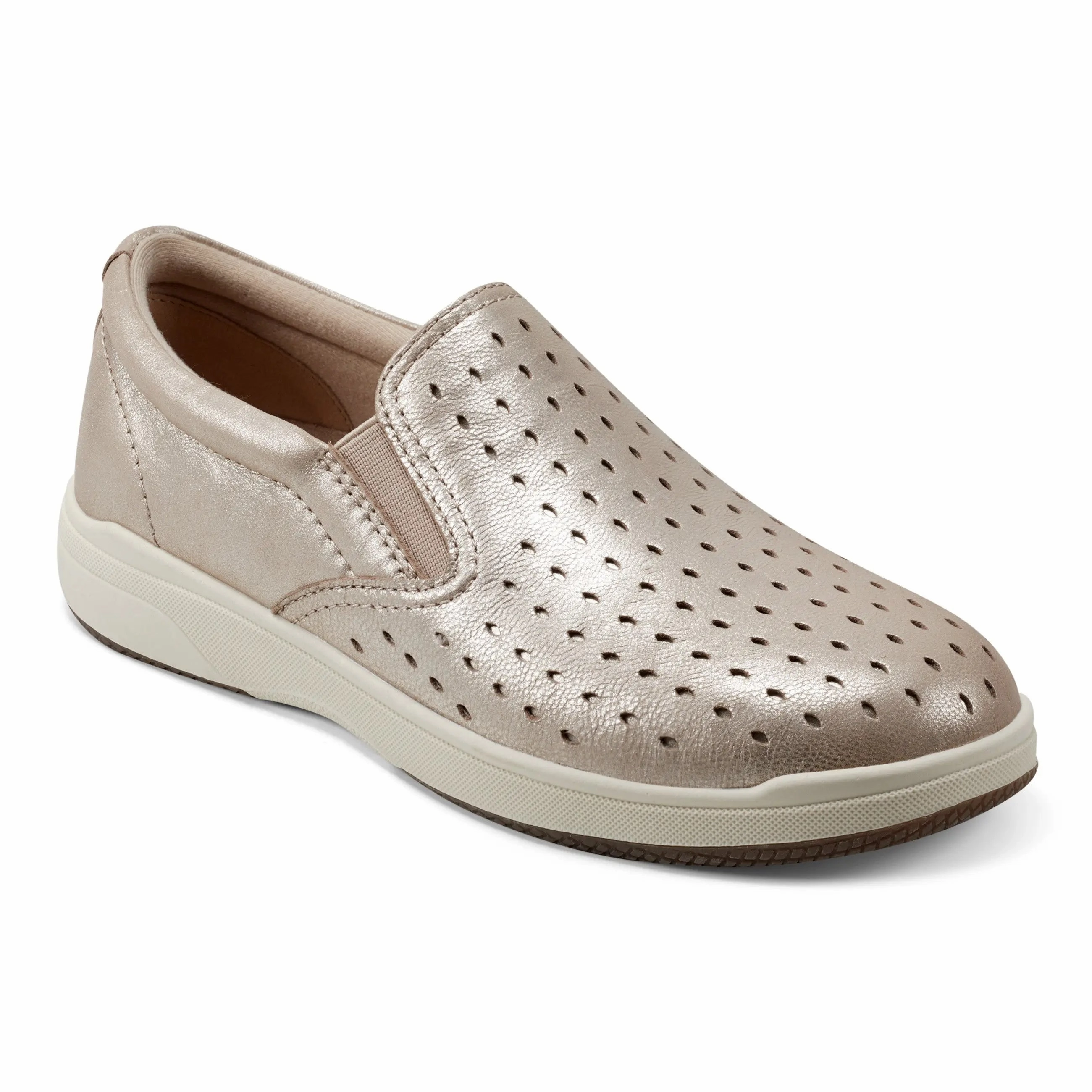 Supportive Flats All-Season Comfort Nel Laser Cut Round Toe Casual Slip-on Sneakers