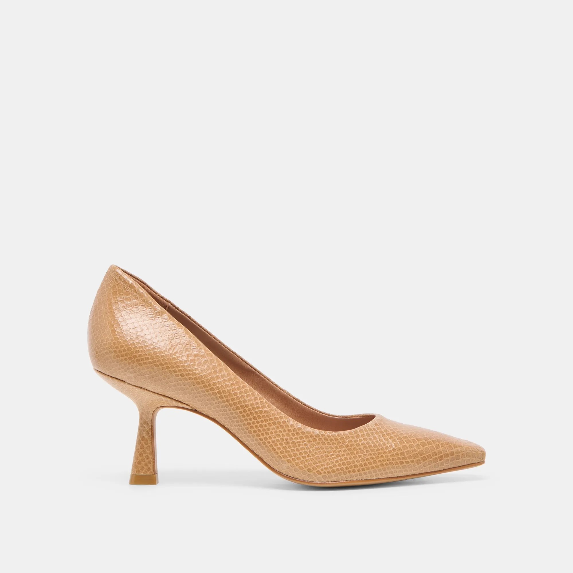 Step Easy Comfort Padding System BRIONA HEELS WHISKEY EMBOSSED LEATHER