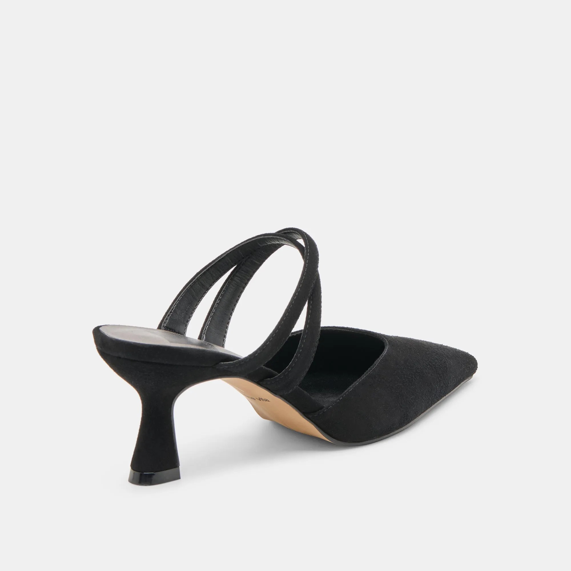 Secure Sole Eco Friendly Sole LINORE HEELS ONYX SUEDE