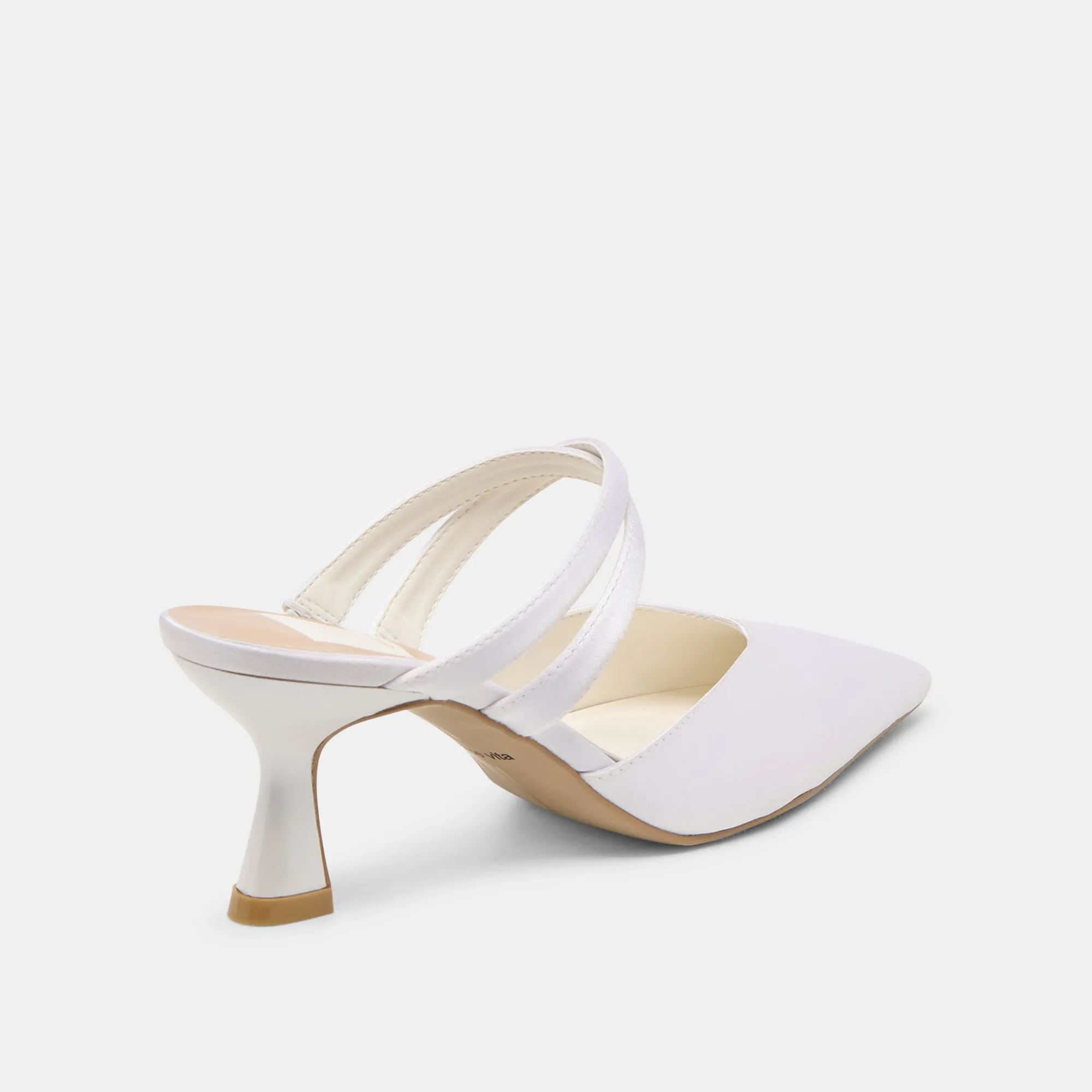 LINORE HEELS TRUE WHITE SATIN Steady Steps Light Motion