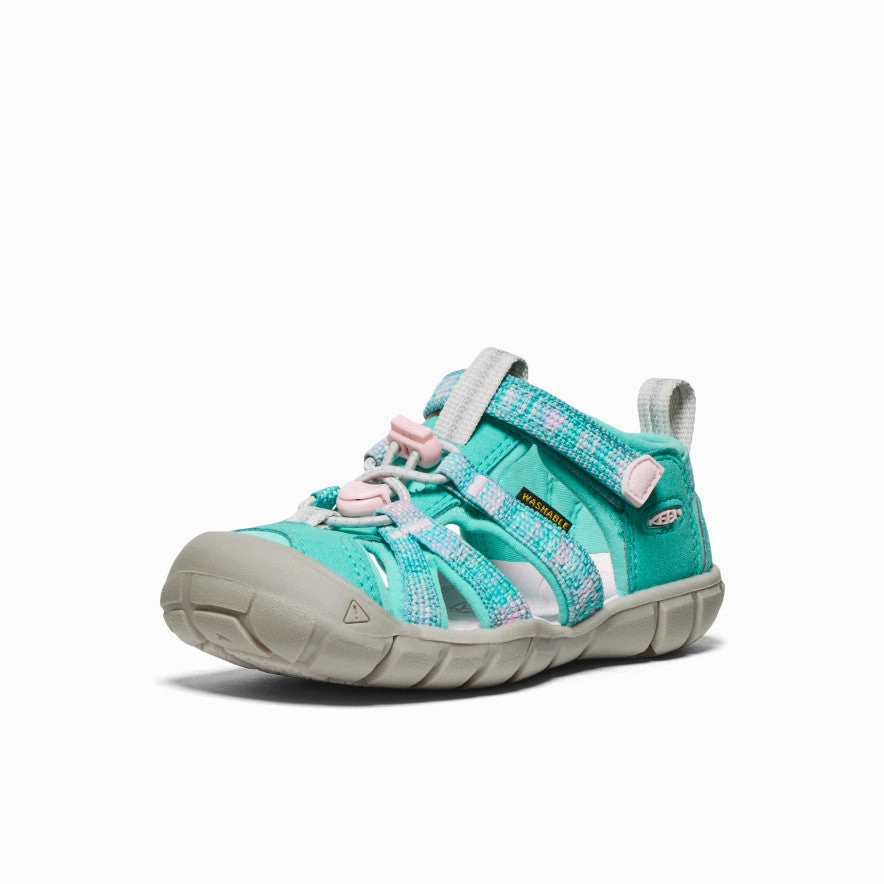 Wedge Sole Fashion Travel Shoes Little Kids' Seacamp II CNX  |  Bright Aqua/Giggle Pink