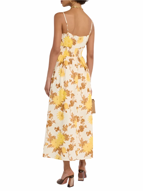 Lora Floral Midi Dress in Midsummer Floral Spring Vibe Timeless Soft