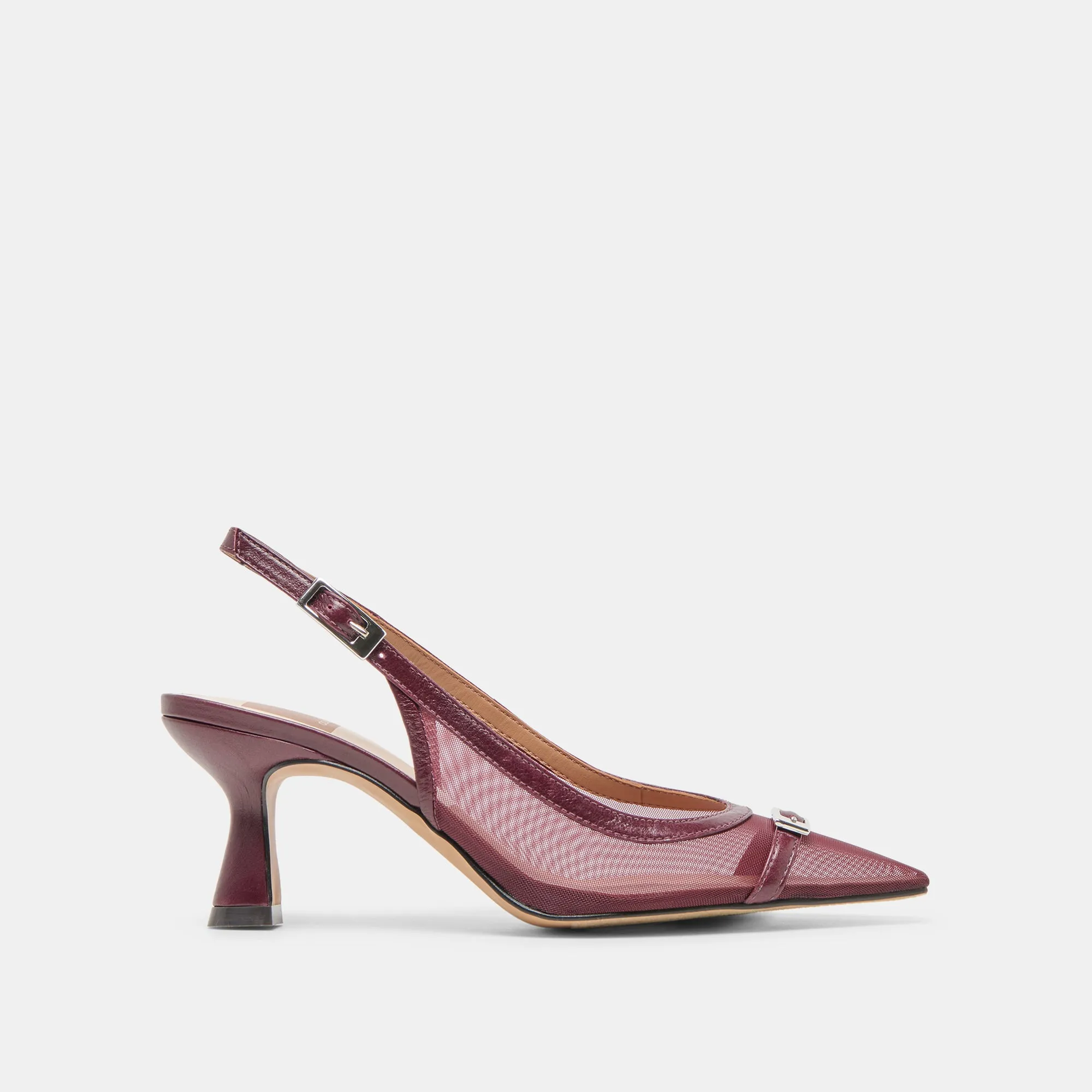 LORINE HEELS BURGUNDY MESH Lightweight Use