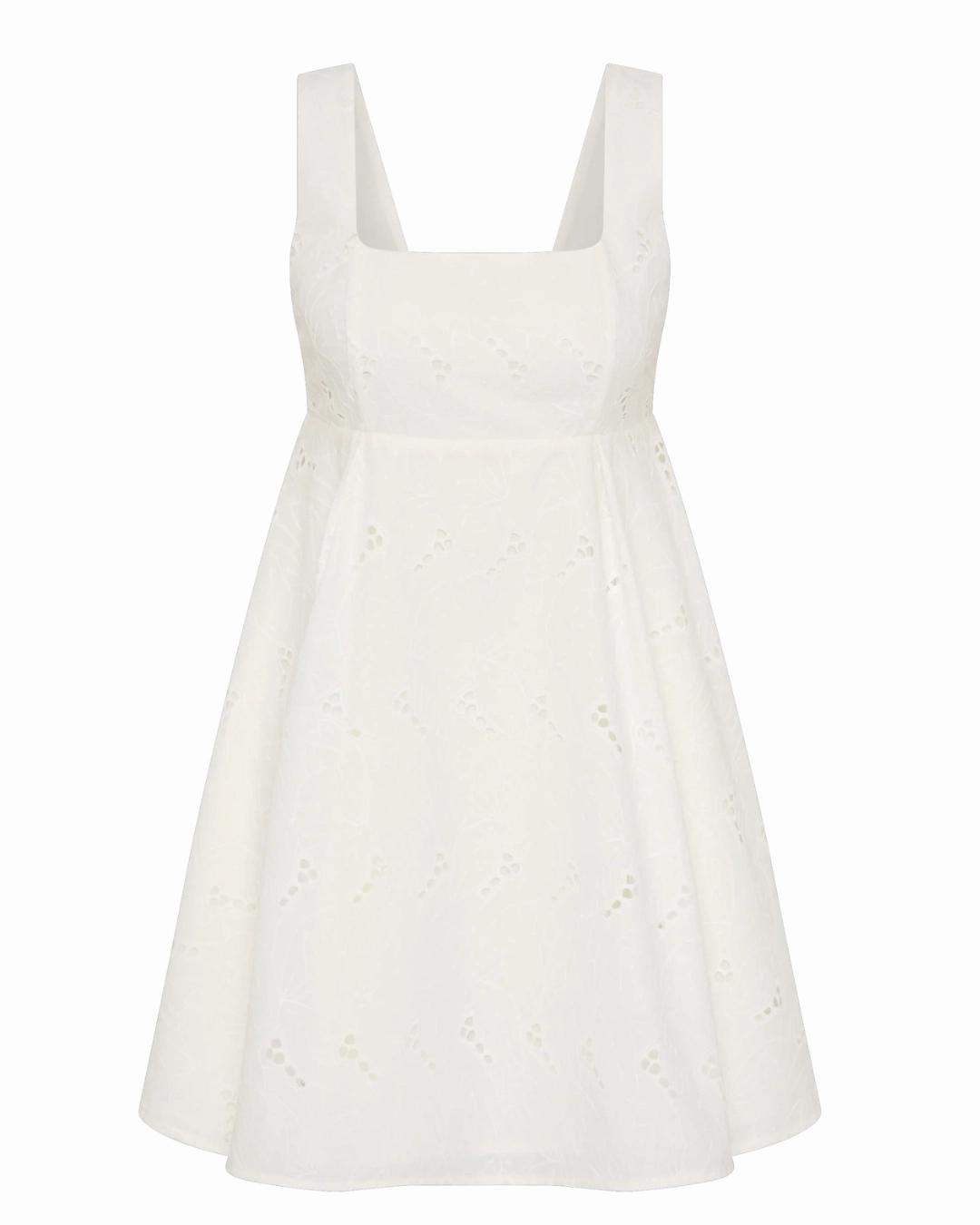 Relaxed-fit Lovis Mini Dress in Birgitta Broderie Anglaise White