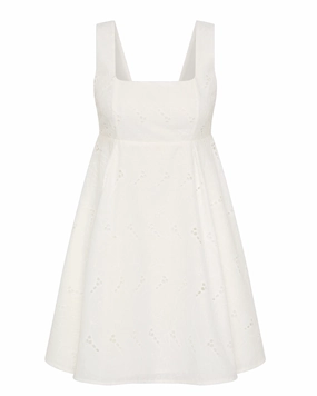 Relaxed-fit Lovis Mini Dress in Birgitta Broderie Anglaise White