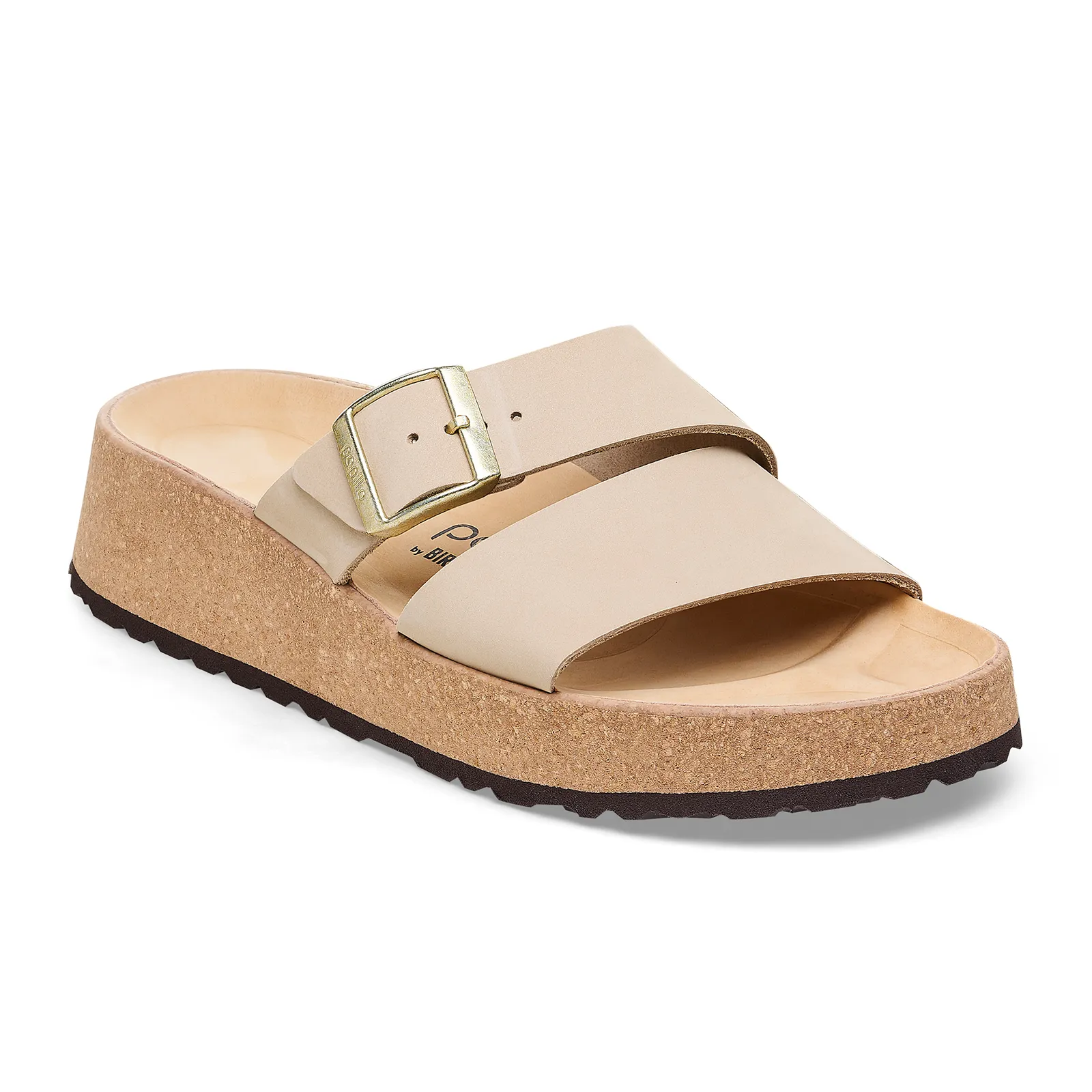 Cushioned heel Birkenstock Almina Narrow Slide Sandal (Women) - Sandcastle Nubuck