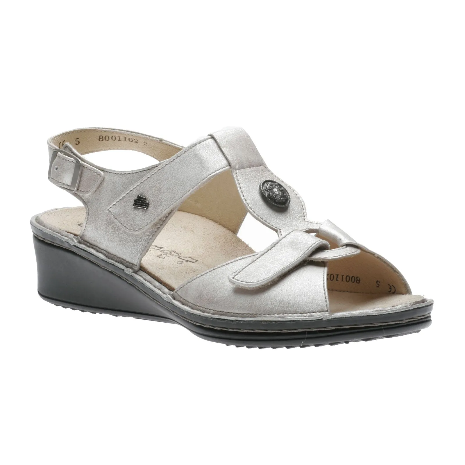 Finn Comfort Adana Backstrap Sandal (Women) - Silver Easy Walk