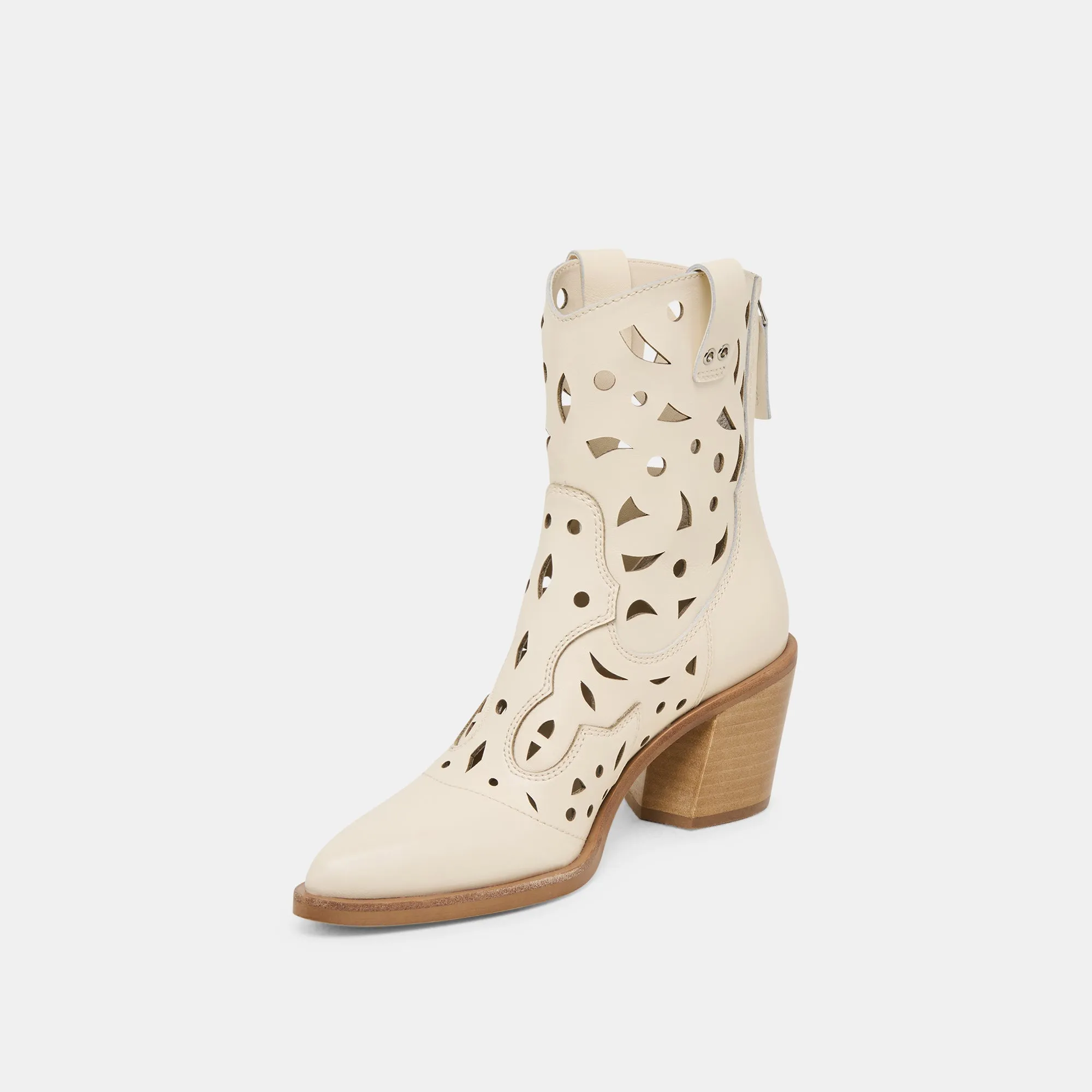 Ergonomic Lacing System Cushioned heel ZENOBI BOOTIES OFF WHITE LEATHER