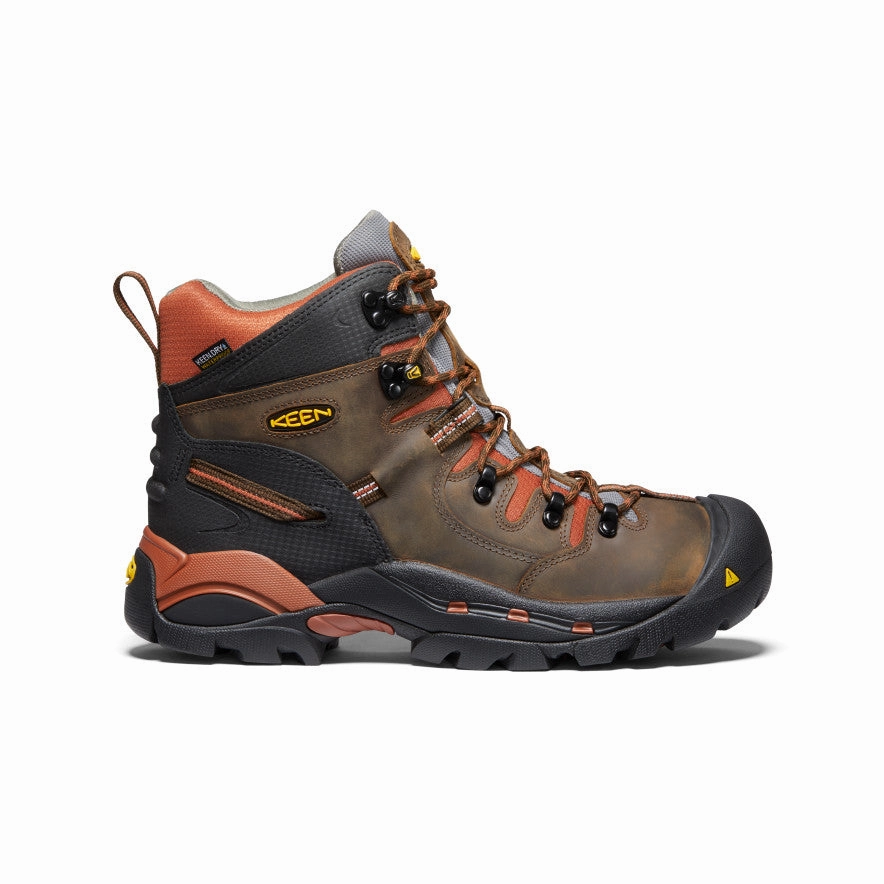 Men's Pittsburgh 6" Waterproof Boot (Soft Toe)  |  Cascade Brown/Bombay Brown Impact Resistant Heel Low Profile Remote Hiking