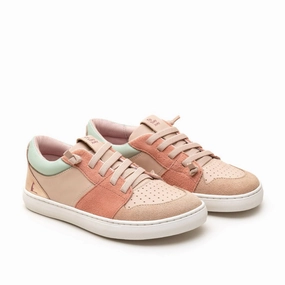 Bold materials Ergonomic Last Tip Toey Joey Kids OLLIE Sneakers - Rose Smoke Suede / Yogurt