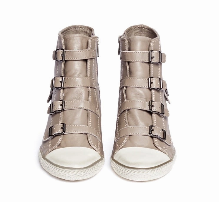 Ash Women 'EAGLE' Leather Wedge Sneakers Beaded Light sandals