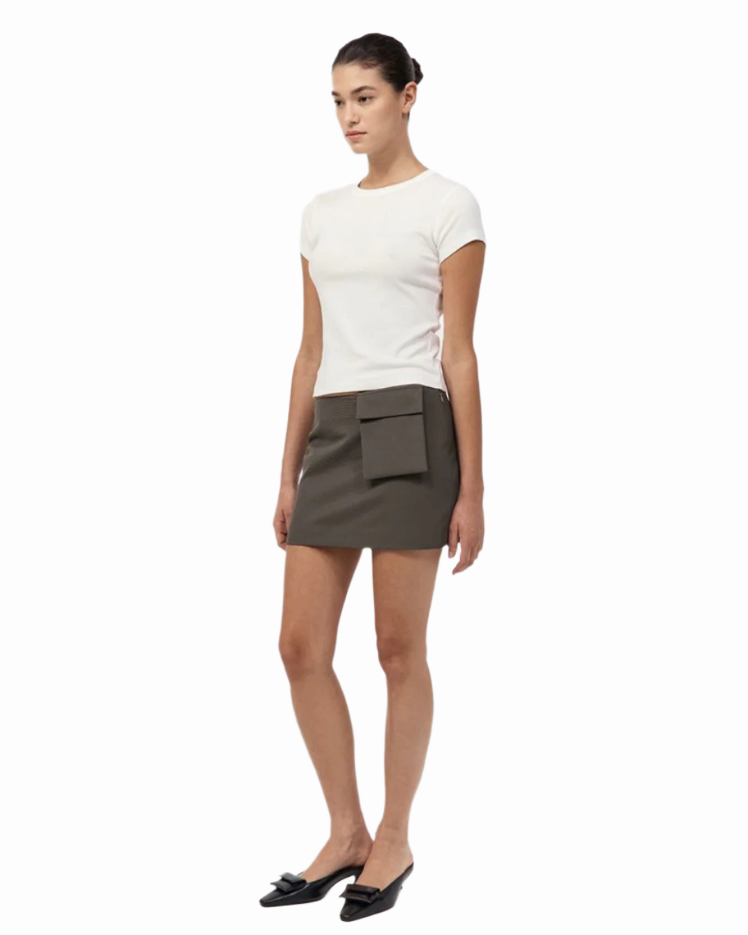 Utility Pocket Mini in Khaki smooth zipper
