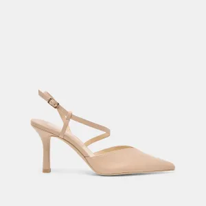 KAMRA HEELS BEIGE LEATHER Comfortable Midsole