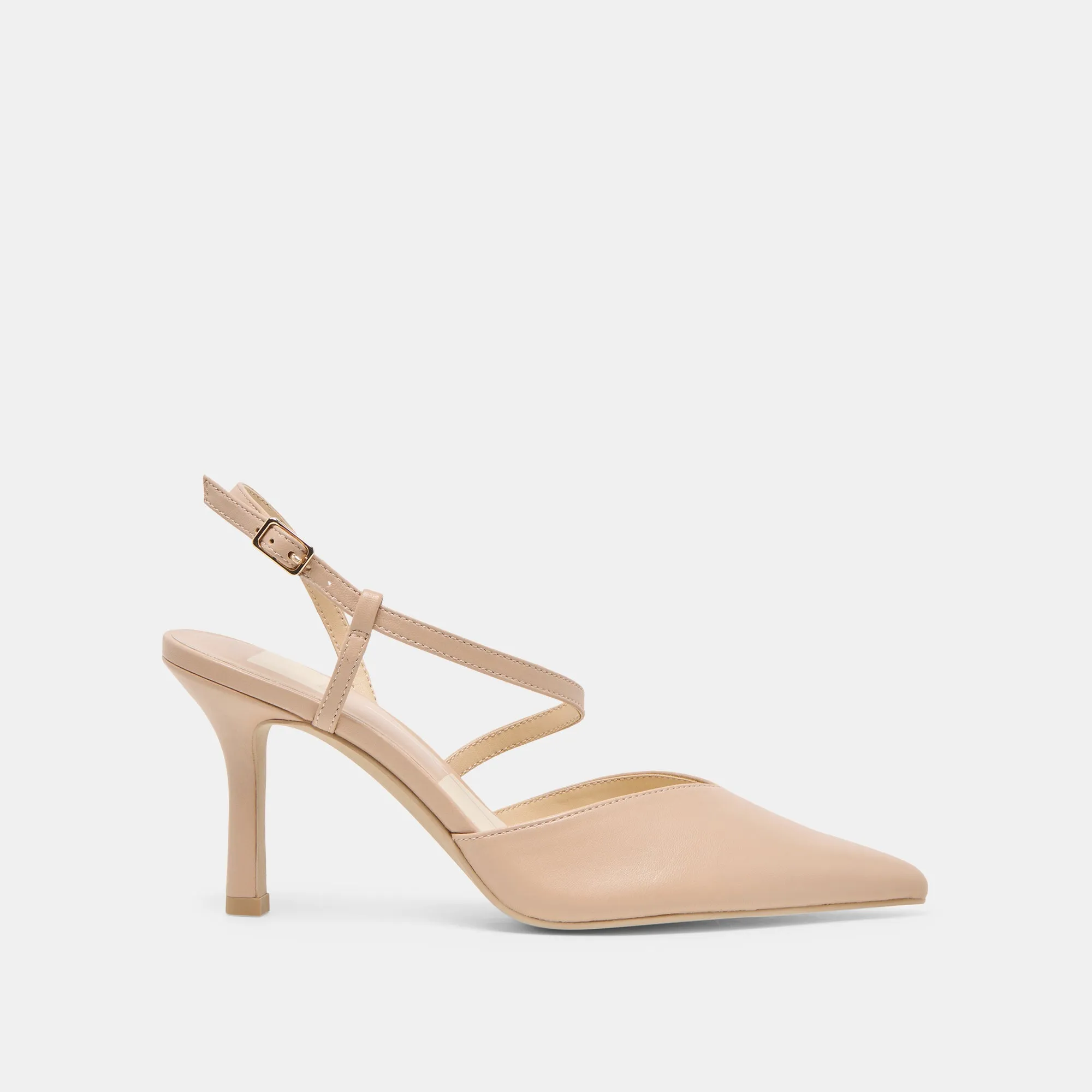 KAMRA HEELS BEIGE LEATHER Comfortable Midsole