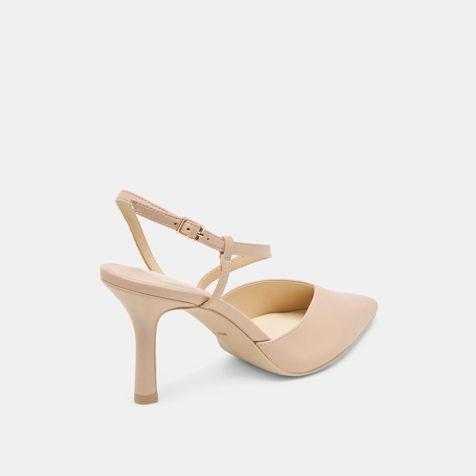 Secure Lace Loops KAMRA HEELS BEIGE LEATHER