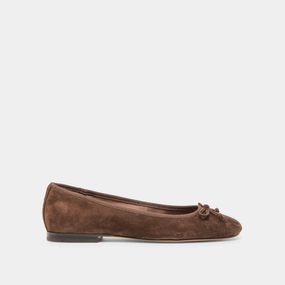 Party Ready All Day Glam RITLA BALLET FLATS DK BROWN SUEDE