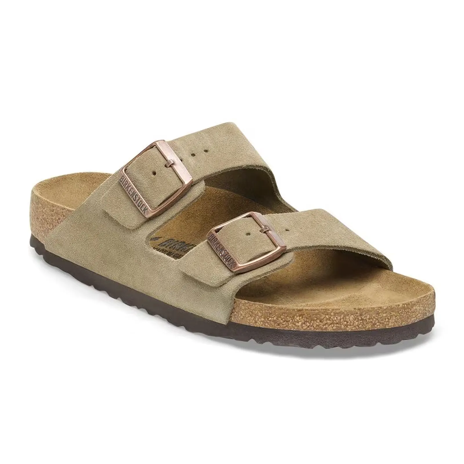 Dapper Style Birkenstock Arizona Slide Sandal (Unisex) - Taupe Suede
