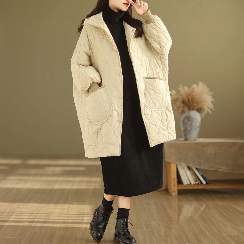 Flame retardant Anti Static Finish Babakud Women Winter Hooded Loose Cotton Coat