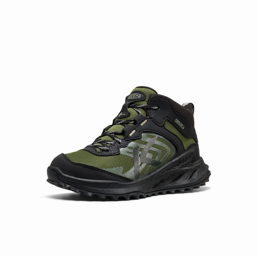 Big Kids' Zionic Waterproof Boot  |  Black/Bronze Green Grounded Traction Pattern