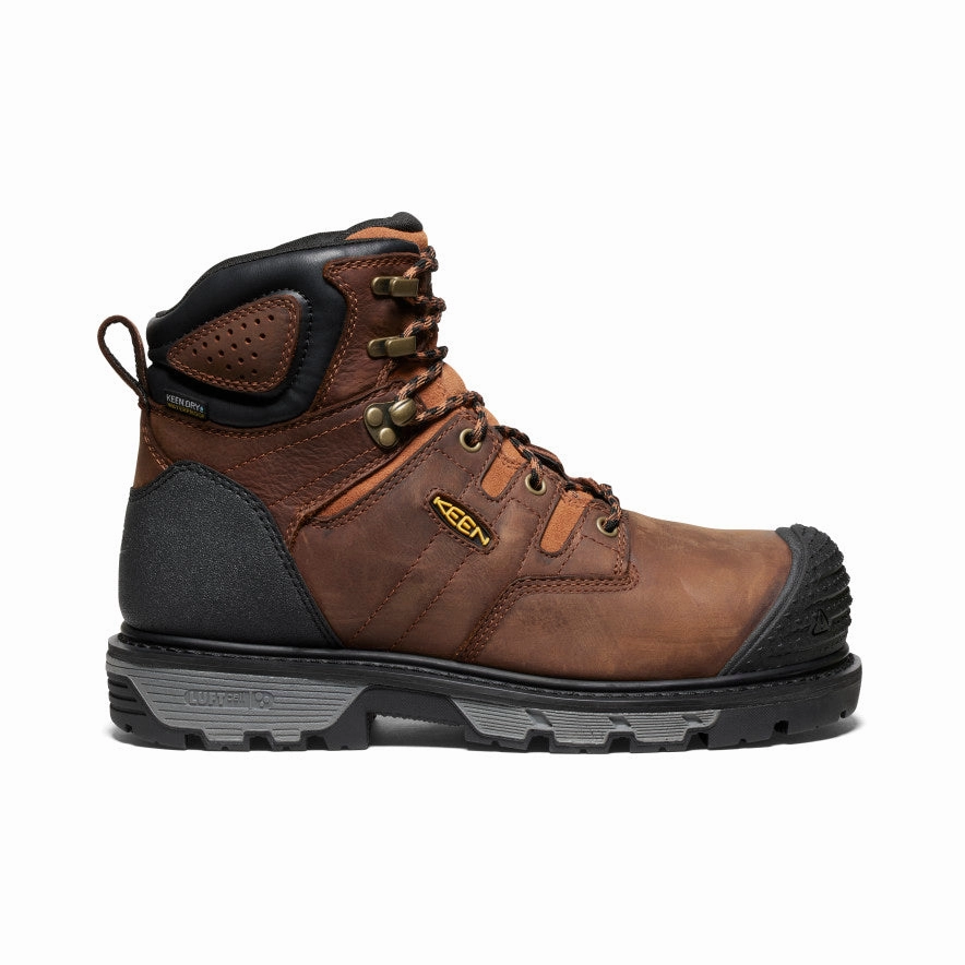 Men's Camden 6" Waterproof Boot (Carbon Toe)  |  Leather Brown/Black Insulated Cold Climate Tough Fit