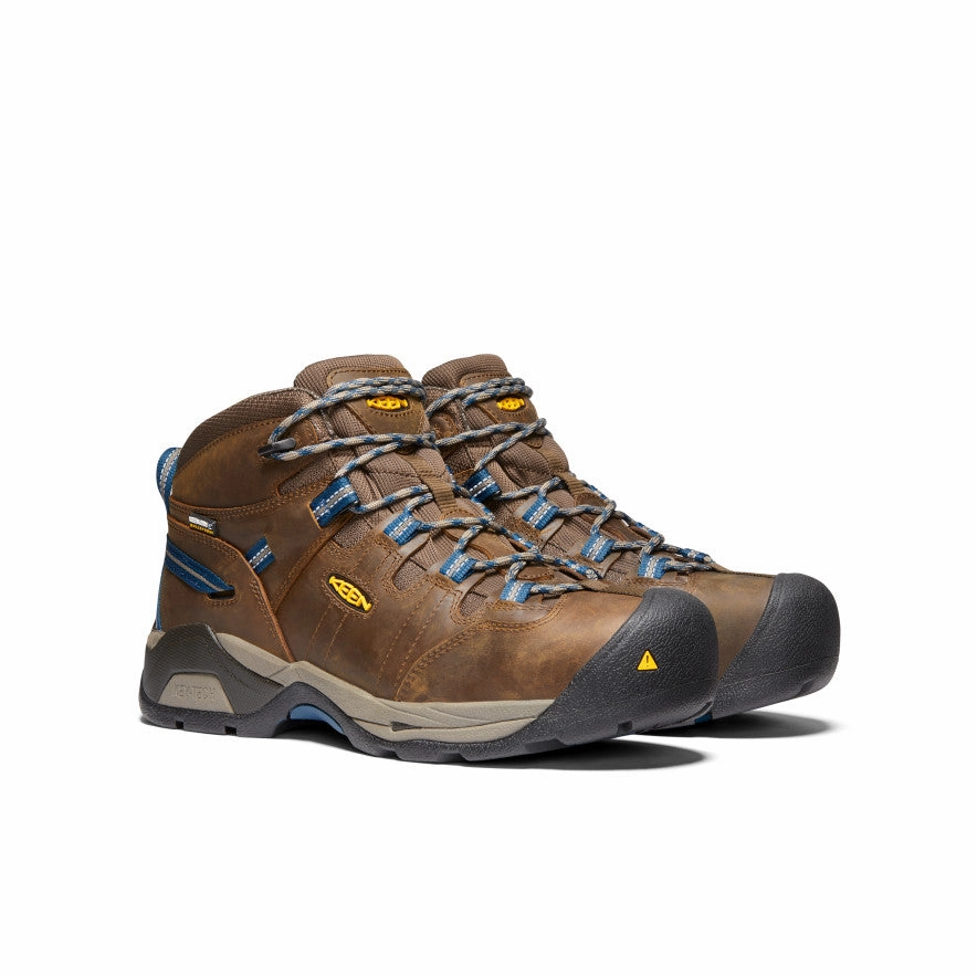 Men's Detroit XT Waterproof Boot (Steel Toe)  |  Cascade Brown/Orion Blue Mud Resistant Rainy Days Stylish Look