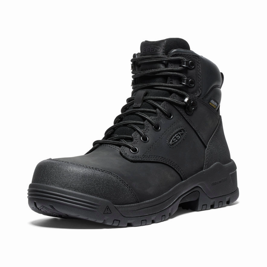 Men's Evanston 6" Waterproof Boot (Carbon Toe)  |  Black/Black Elevated Comfort