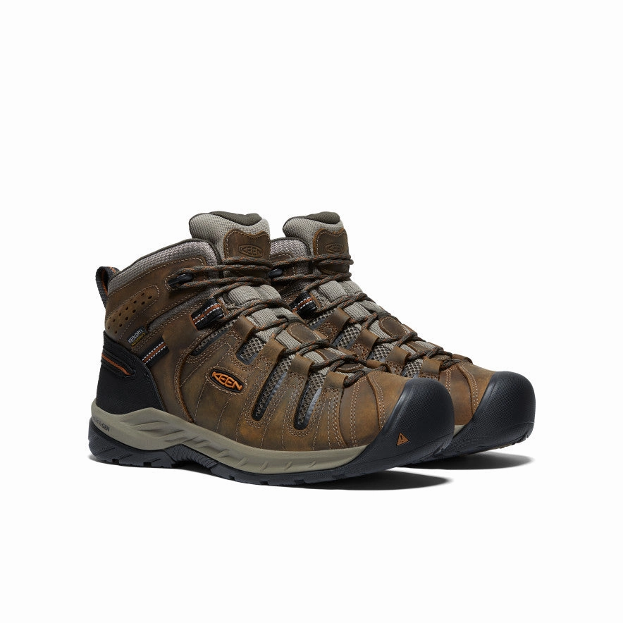 Wedge Heel Summer Friendly Men's Flint II Waterproof Mid (Soft Toe)  |  Black Olive/Brindle