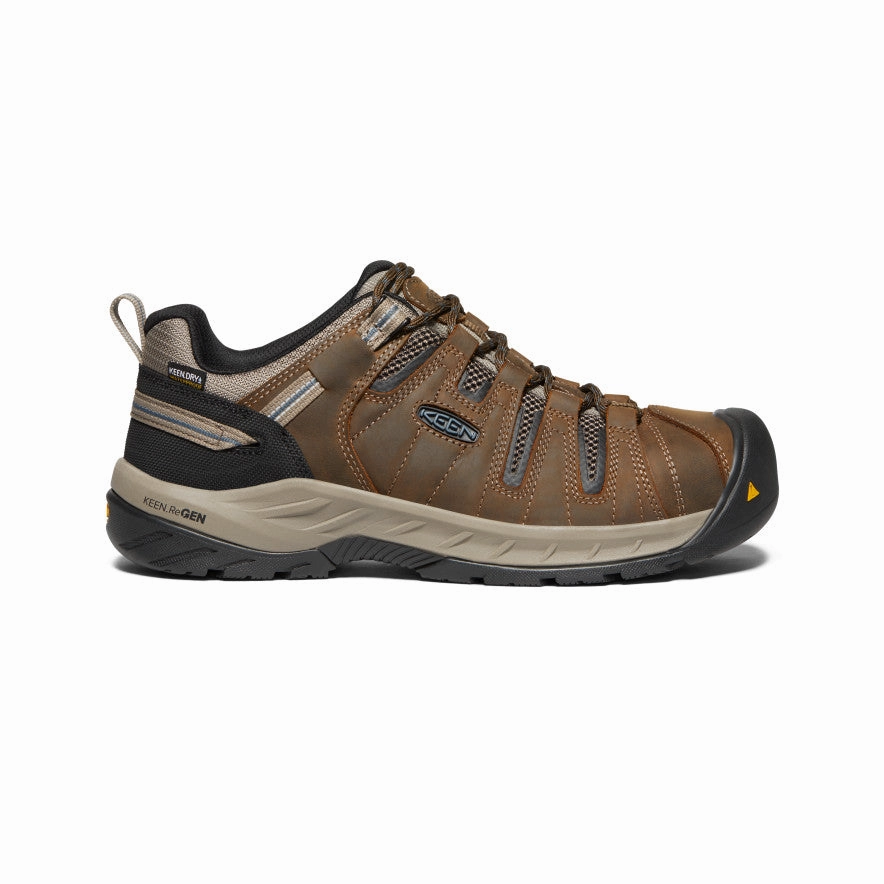 Elastic Collar adults' choices Men's Flint II Waterproof (Steel Toe)  |  Cascade Brown/Orion Blue