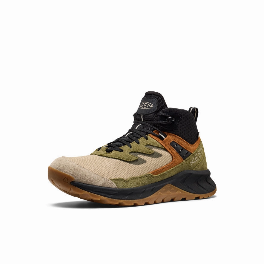 Cushioned Step Weekend Wanderer Men's Hightrail Waterproof Hiking Boot  |  Safari/Black