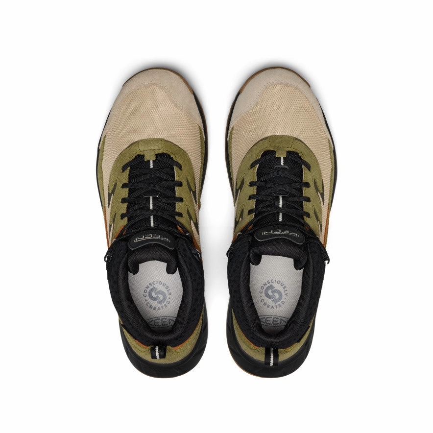 Men's Hightrail Waterproof Hiking Boot  |  Safari/Black Comfortable Stretch Eco Material Rough Trail Hiker