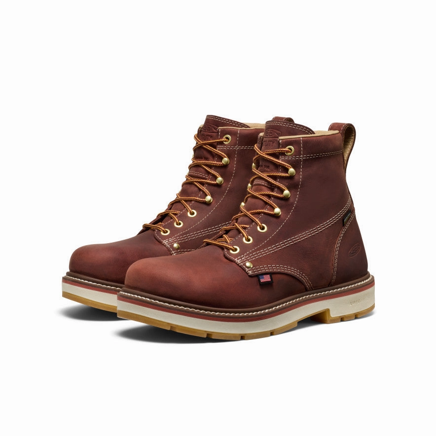 Love Pair Men's Liberty 6" Waterproof 90?? Heel Boot (Carbon Toe)  |  Bombay Brown/Gum
