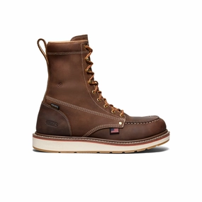 Men's Liberty 8" Waterproof Boot (Carbon Toe)  |  Chestnut/Gum Anti   Bacterial Non Marking Tread