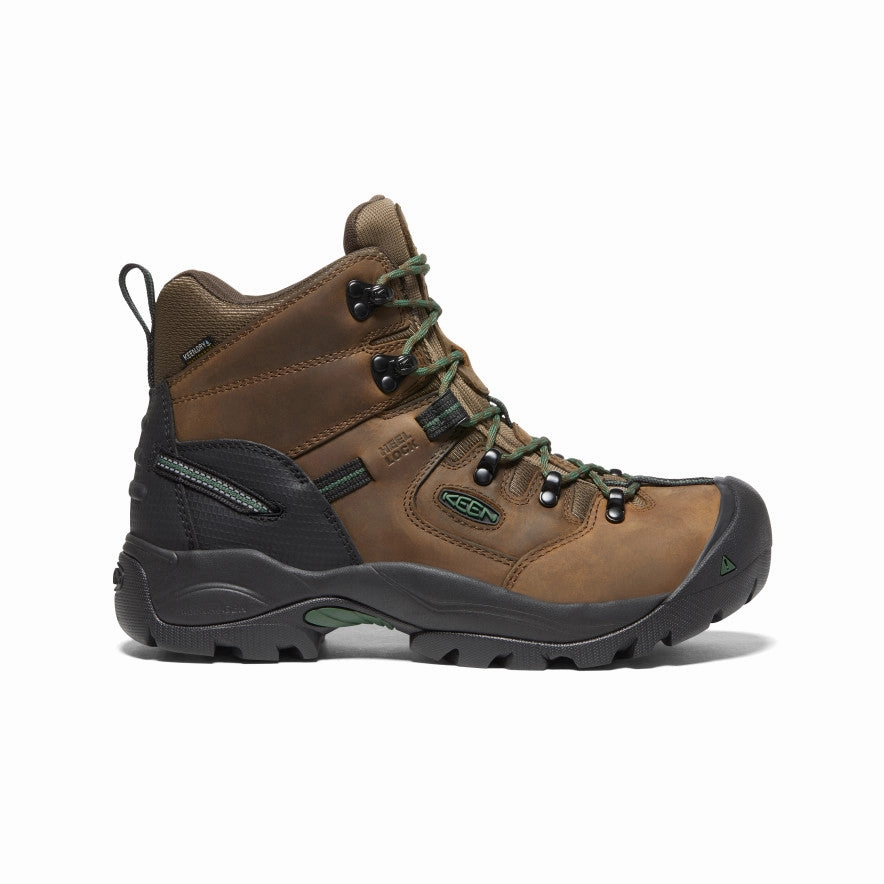 Seamless Comfort Backcountry Camper Soft Padding Men's Pittsburgh Energy 6" Waterproof Boot (Carbon Toe)  |  Cascade Brown/Greener Pastures