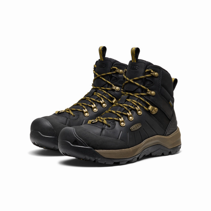 Men's Revel IV Polar Waterproof Boot  |  Black/Lemon Curry slim fit Elastic Goring