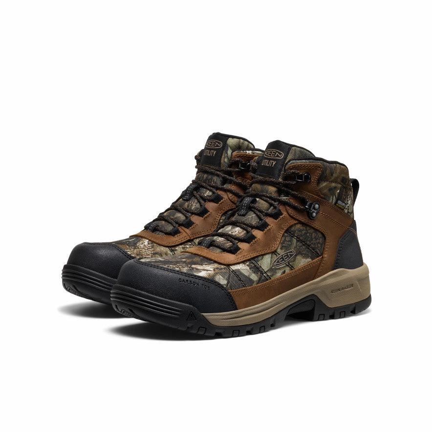 Durable Shell Outdoor Trek Stable Ankle Men's Skokie Waterproof Work Boot (Carbon Toe)  |  Camo/Black