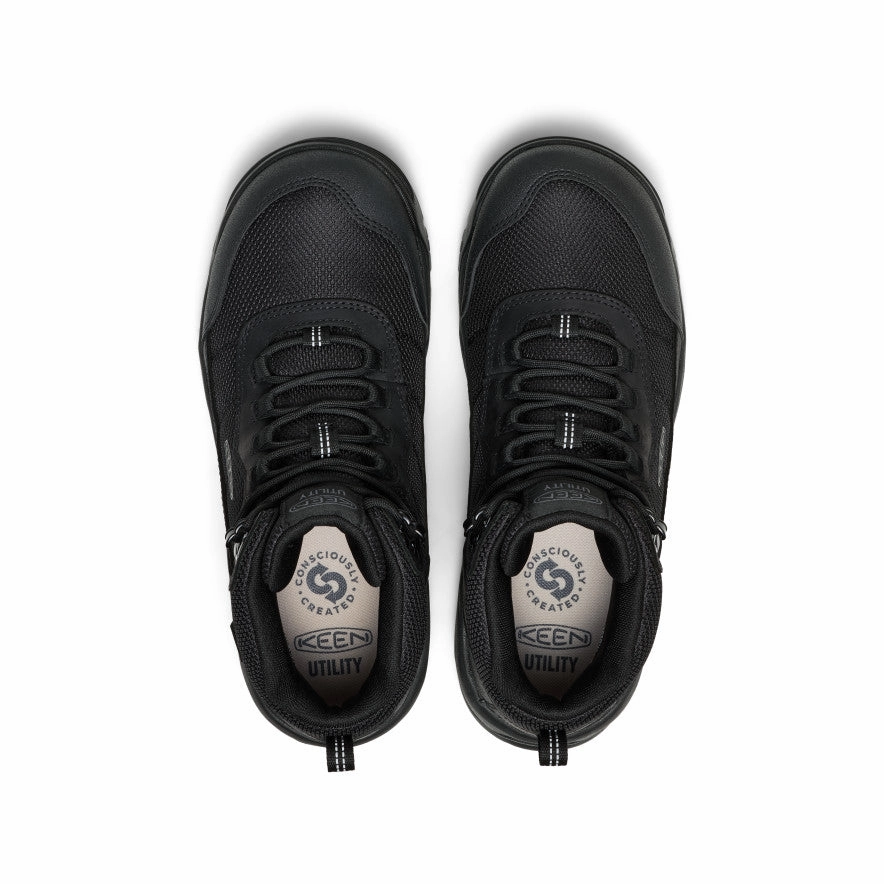 Men's Skokie Waterproof Work Boot (Soft Toe)  |  Black/Black Flexible Frame Weekend Wanderer Seamless Comfort Morning Walk