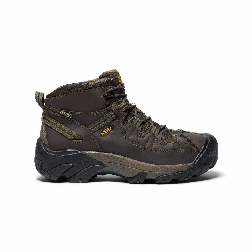 Men's Targhee II Mid Waterproof Hiking Boots  |  Canteen/Dark Olive Protective Wear Flexible Frame Urban Traveler