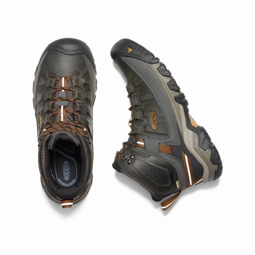 Men's Targhee III Waterproof Mid  |  Black Olive/Golden Brown Dance Edge Cushioned Step Windy Weather