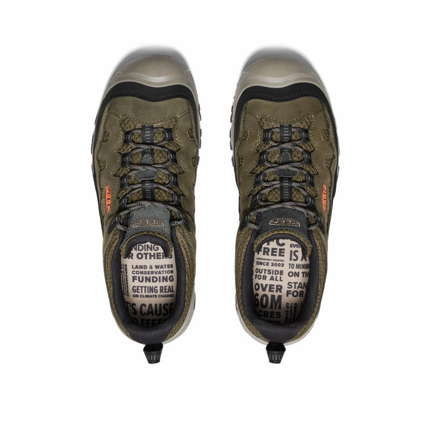 Men's Targhee IV Vented Hiking Shoe  |  Dark Olive/Gold Flame Stretch Panels Breathable Knit Upper