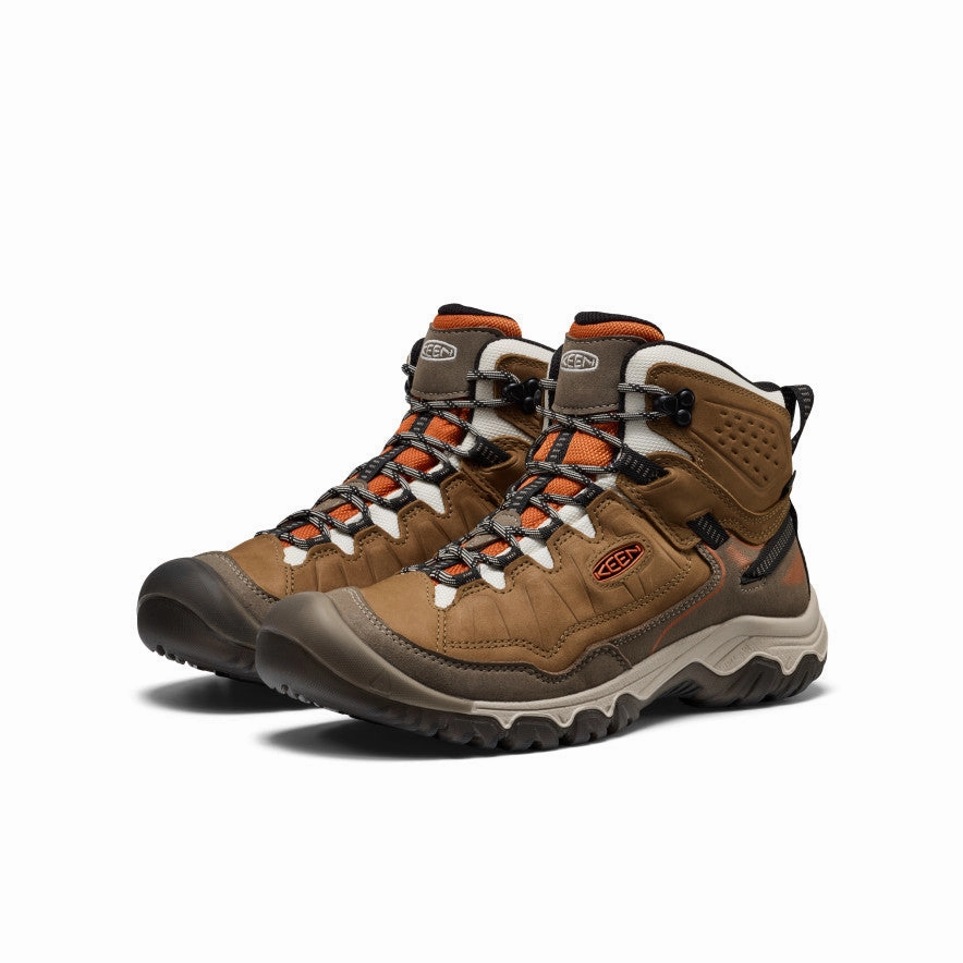 Men's Targhee IV Waterproof Hiking Boot  |  Coyote/Gold Flame Lightweight Frame Compression Resistant Collar