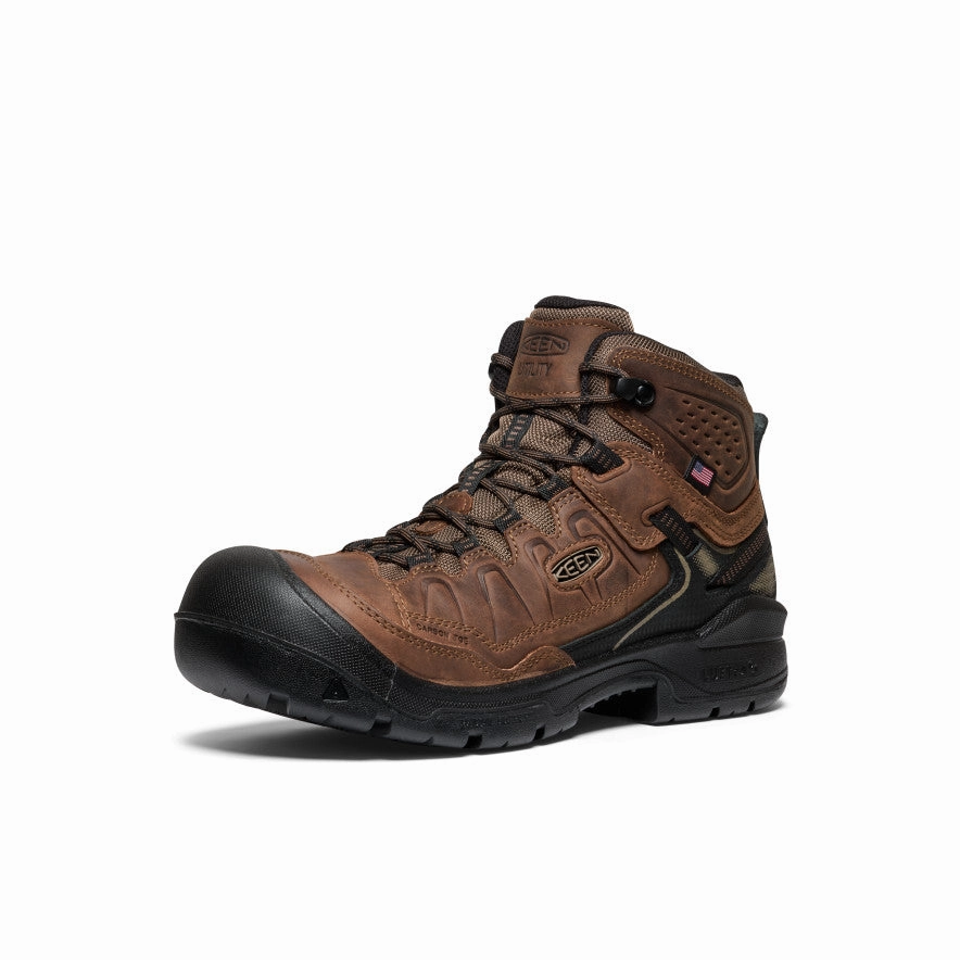 Men's Targhee IV Waterproof Work Boot (Carbon Toe)  |  Dark Earth/Black Responsive Midsole