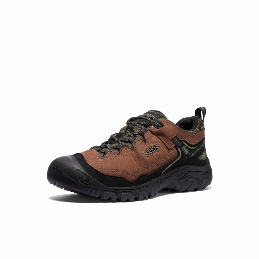 Men's Targhee IV Wide Waterproof Hiking Shoe  |  Bison/Black country Slip Resistant Grip