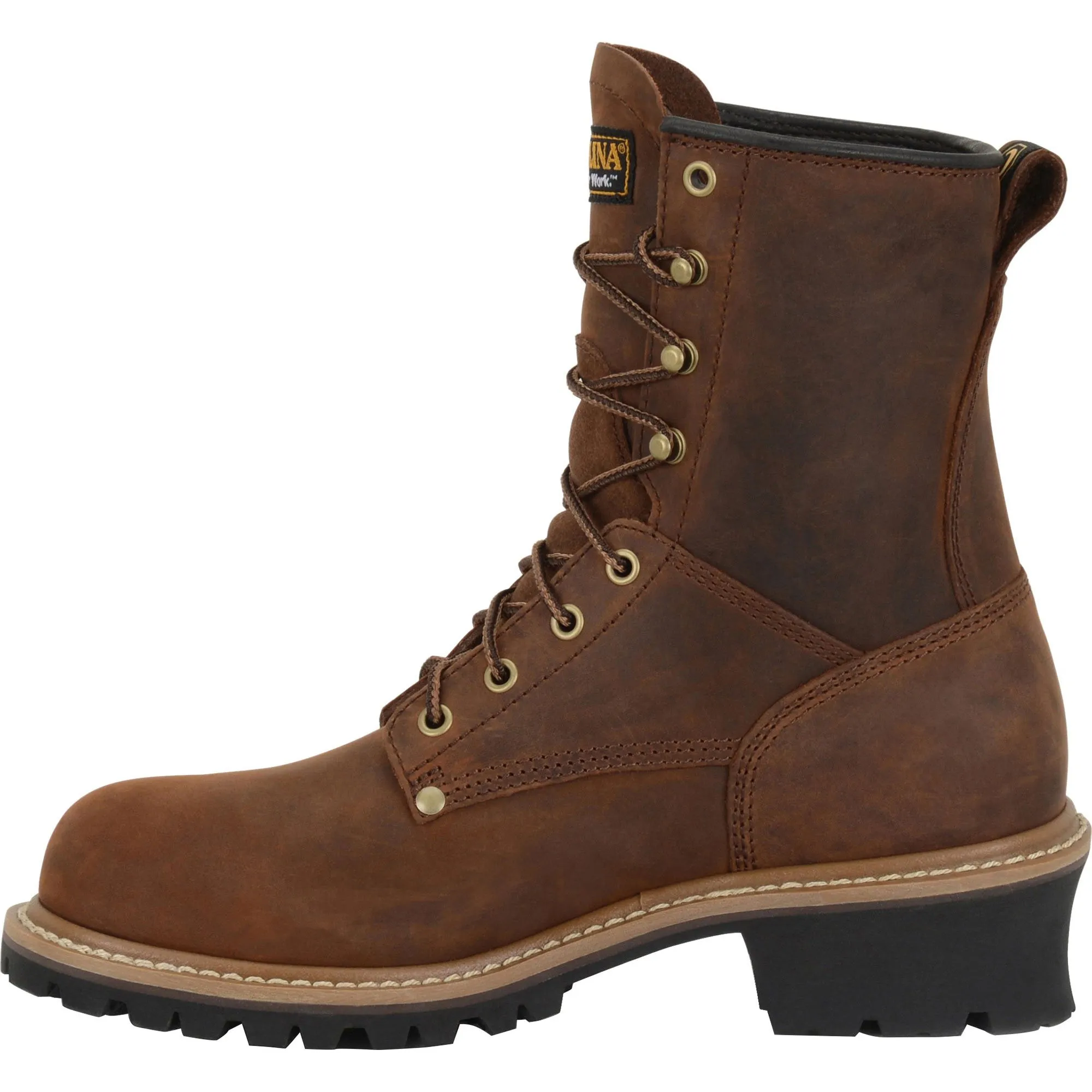 Men's 8 inch Elm Logger Safety Toe Work Boots 9821 least durable Impact Diffusing Heel