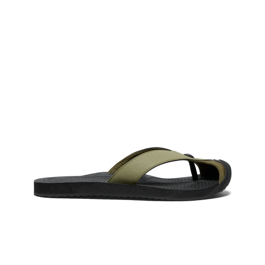 Foot Comfort Step Slip On Quick Men's Barbados Flip-Flop  |  Martini Olive/Black