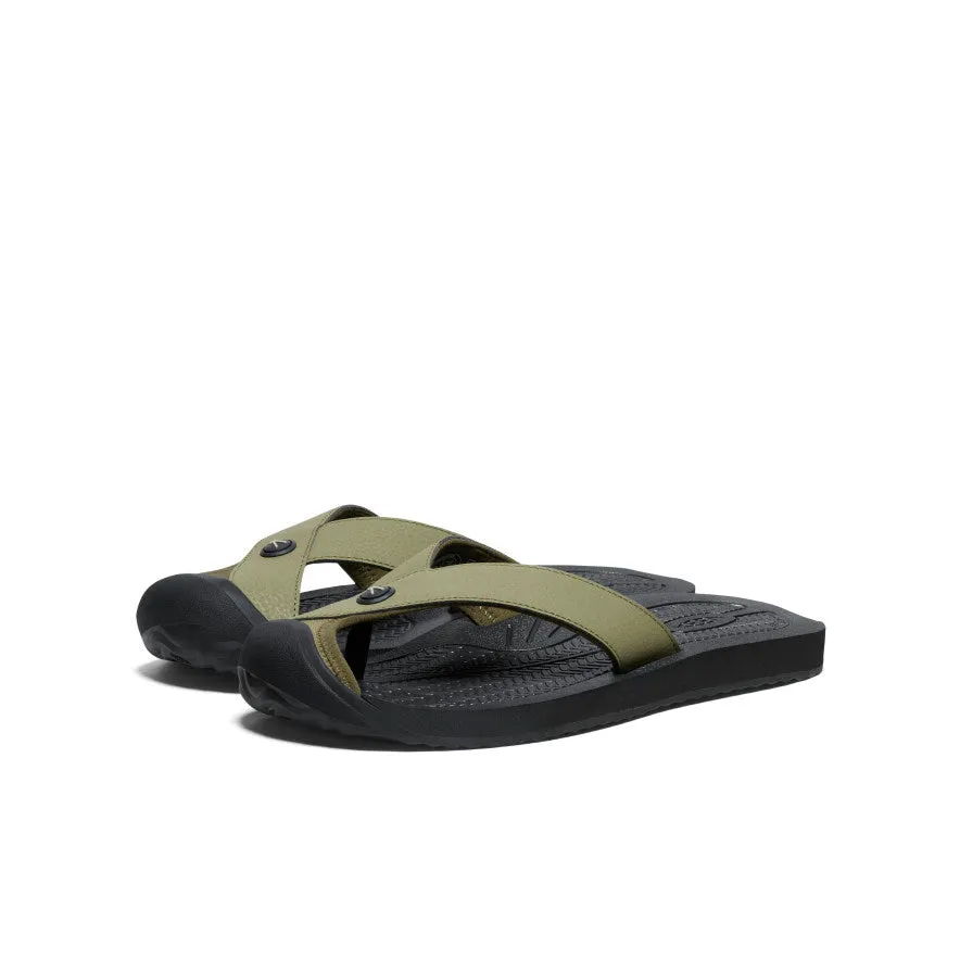 Slip Into Comfort Men's Barbados Flip-Flop  |  Martini Olive/Black
